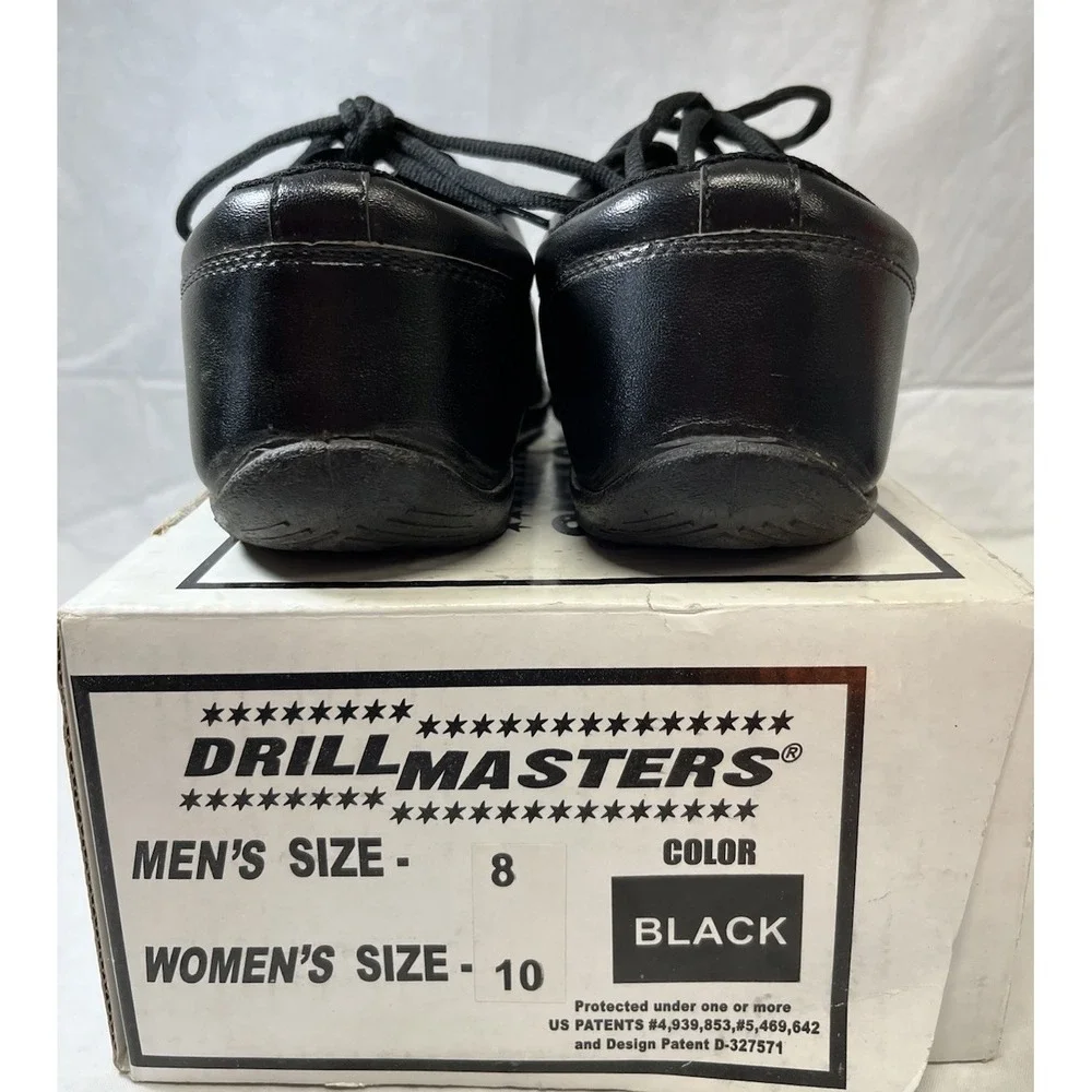 DrillMasters Marching Shoes Mens 8 Womens 10 Lace Up Sneaker Black Faux Leather - Picture 7 of 8